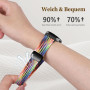 Issinlky bracelet tressée nylon pour Galaxy Watch 7/FE/6/5/4 40mm 44mm, bracelet élastique à boucle magnétique pour Galaxy Watch