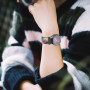 Issinlky bracelet tressée nylon pour Galaxy Watch 7/FE/6/5/4 40mm 44mm, bracelet élastique à boucle magnétique pour Galaxy Watch