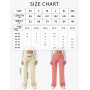 Friptspyg Pantalon Femme Taille Haute Large Bouton Jambe Droite Casual Travail Stretch de Yoga avec Poches
