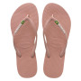 Havaianas - Slim Brasil Logo, Tongs Confortables, Durables et Légères, Hommage au Brésil, Drapeau sur Lanières, Femme
