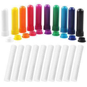 XIAOJING0 10 Pièces Stick Inhalateur pour Huiles Essentielles Nez,Tubes Inhalateurs Réutilisable Plastiques Vides Aromathérapie 