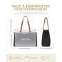 LOVEVOOK Sac Cabas Femme, Grande Sac Ordinateur Portable, Imperméable Sac de Cours Sacs a Main pour Les Cours Lycee, PU Cuir Sac