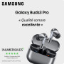 Samsung Galaxy Buds3 Pro, Écouteurs sans Fil, Réduction Active de Bruit, Bluetooth, Blanc, Audio 360, Galaxy AI, Chargeur Secteu