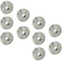 TUZUK 10 pièces de roulements à billes étanches 6201-ZZ, 12x32x10 mm, prélubrifiés en acier chromé, double joints caoutchouc, ro