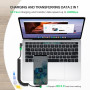 aceyoon Cable USB C Spirale, 3A 60W Câble USB vers USB C Charge Rapide Support QC3.0 Cable USB C Coudé Court Compatible avec Gal