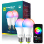 Oumida Ampoule Connectée WiFi, Ampoule LED E27 Multicolore 3000K-6500K, Dimmable 9W 806Lm, Compatible avec Alexa et Google Home,