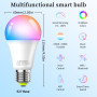 Oumida Ampoule Connectée WiFi, Ampoule LED E27 Multicolore 3000K-6500K, Dimmable 9W 806Lm, Compatible avec Alexa et Google Home,