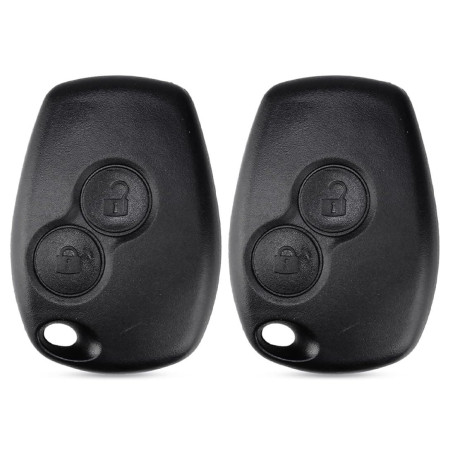 NJCXOLA Boitier de clé 2 Boutons sans Lame Compatible avec Renault Clio 3, Twingo 2, Master 3, Kangoo 2, Trafic et Modus | Coque