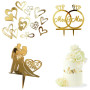 LEEQ 10pcs Décorations de Gâteau en Acrylique en Forme de Cœur - Decoration Gateau Mariage, Topper de Gâteau, Decoration Gateau 