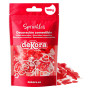 dekora – Confettis Cœur Rouges et Blancs en Sucre, 100 g – Décoration Saint-Valentin Chic pour Gâteau, Cupcake et Dessert