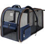 Lekespring Sac Transport Chat avec 4 Entrées, Sac Transport Chien Respirant - Sac a Dos Chat avec Harnais Intérieur - Sac a Dos 
