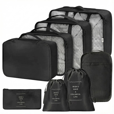 Organisateur Valise 8 Pièces,Organiseurs de Bagage pour Voyage,Packing Cubes de Voyages Pochette,Sacs Rangement de Valise Voyage
