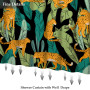 Ttincceer Rideau de Douche 180x180cm, Motif léopard de la Jungle, Animaux Sauvages, Feuilles de Palmier Tropicales, décoratif po