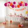 CC wonderland zone Lot de 12 Boules en Papier nid d'abeille Orange et Rose,Honeycomb Balls,Papier Pompom pour Décoration de Fête