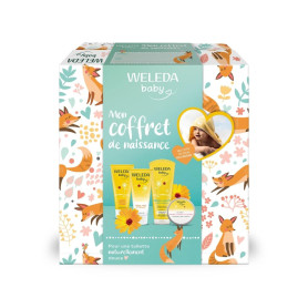 WELEDA - Coffret Cadeau Naissance - Soins Douceur Bébé au Calendula – Crème Lavante, Crème Visage, Crème Pour Le Change, Baume i