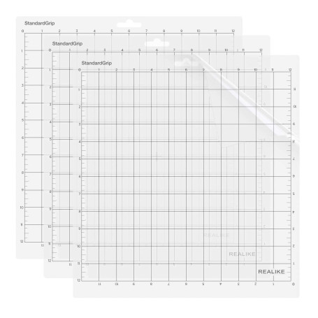 REALIKE Tapis de découpe Standard Remplacement Transparent 3PCS pour Silhouette Cameo,12 x 12 Pouces(30cmX30cm) Tapis de Coupe A