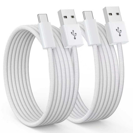 Cable USB C Charge Rapide [2Pack/3m] 3.1A Chargeur Type C Nylon Câble USB A vers USB C pour iPhone 16 15,Galaxy S23 S22 S21 S20 