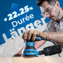 DongCheng Ponceuse excentrique 300 W, 125 mm, 6 vitesses, 4000-12000 tr/min avec dépoussiéreur et 10 types de papier de verre, P