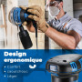 DongCheng Ponceuse excentrique 300 W, 125 mm, 6 vitesses, 4000-12000 tr/min avec dépoussiéreur et 10 types de papier de verre, P