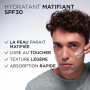 L'Oréal Men Expert - Hydratant Matifiant SPF30 - Soin avec Protection UV - Rééquilibre les Zones Grasses de la Peau - Enrichie e