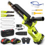 Mini Tronconneuse a Batterie 4000mAh, 8 Pouces 1300W Brushless Tronconneuse Électrique sans Fil avec Graisseur Automatique et Ch