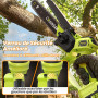 Mini Tronconneuse a Batterie 4000mAh, 8 Pouces 1300W Brushless Tronconneuse Électrique sans Fil avec Graisseur Automatique et Ch