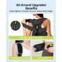 Rakiie Correcteur de posture pour femmes et hommes, soutien dorsal amélioré avec soutien renforcé, étirement des épaules avec ép