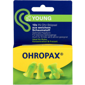 OHROPAX Yound Schaumstoff In-Ohr Stöpsel, 10 pc Bouchons d'oreilles
