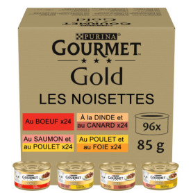 GOURMET GOLD Noisettes pour Chats - 96 Sachets de 85g