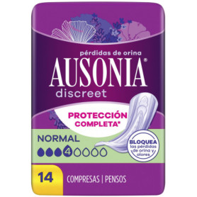 Serviettes Hygiéniques Ausonia Discreet pour Fuites Urinaires - Lot de 14