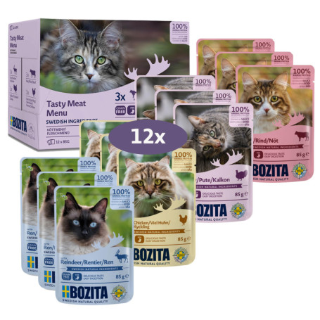 Bozita Multibox en Sauce pour Chats - 12 Portions de Viande Savoureuse