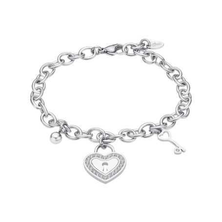 Bracelet Femme LOTUS Style Bliss en Acier Inoxydable Coeur