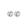 Boucles d'oreilles créoles en acier LOTUS - Argent