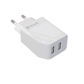 Chargeur Secteur Muvit 2 Ports USB 24W Blanc
