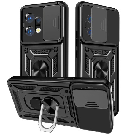 Yutwo Coque pour Motorola Edge 50 Pro - Protection Caméra et Support Bague Étui Antichoc - Noir