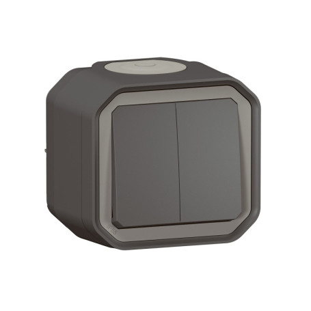 Interrupteur étanche double 10A anthracite Plexo Legrand 25,27 €
