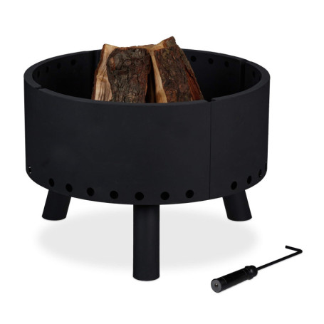 Brasero de Jardin Relaxdays avec Bouclier Thermique et Tisonnier - Noir 348,34 €