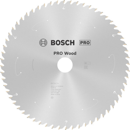 Lame de Scie Circulaire Bosch PRO Wood pour Bois - 254 mm, 60 Dents 74,37 €