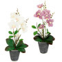Orchidée Artificielle Phalaenopsis avec Pot - 40 cm - Décoration Élégante