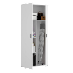 Armoire Multifonction Blanche avec Espace Balai - DEKIT