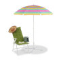 Parasol de Plage Rayé Relaxdays - Hauteur Réglable et Protection UV 50+