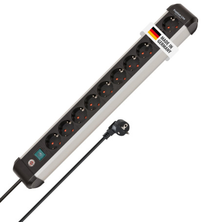 Multiprise Brennenstuhl 3 m avec 10 Prises CA Intérieures Noir et Argent