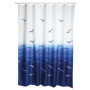 Rideau de Douche Antimoisissures MSV - Design Mouettes 180x200cm avec 12 Anneaux Inclus