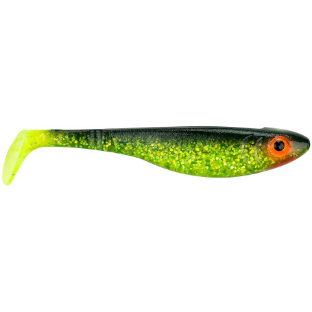 Leurre Souple Abu Garcia McPrey 12cm - Pêche au Prédateur Noir Chartreuse