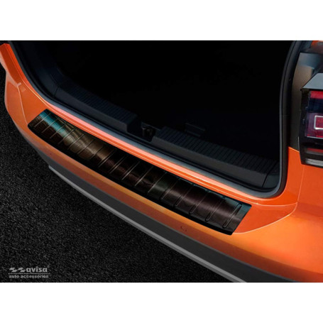 Avisa Protection de Seuil Arrière Inox Noir pour Volkswagen T-Cross 2019-2024