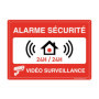 Panneau de Signalisation Alarme 24h/24h - Prépercé avec Angles Arrondis en PVC Rigide