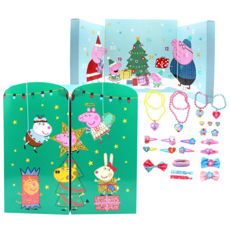 Calendrier d'Avent Peppa Pig avec Bijoux et Accessoires pour Cheveux