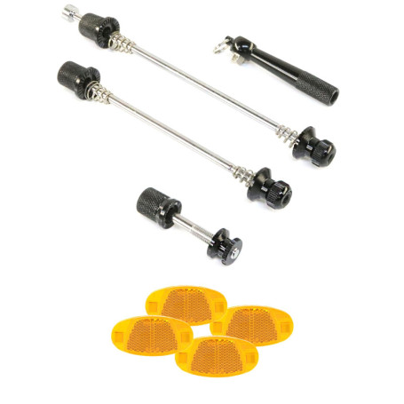 Jeu d'essieux Schnellspann de POINT - Noir avec Réflecteurs