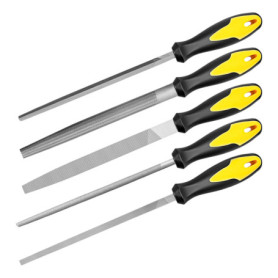 Jeu de 5 Limes Métalliques avec Manche Ergonomique - Idéal pour Bois et Métal