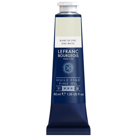 Peinture à l'Huile Fine Lefranc Bourgeois 40ml - Blanc de Zinc
